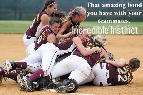 Bond between softball teammates meme.