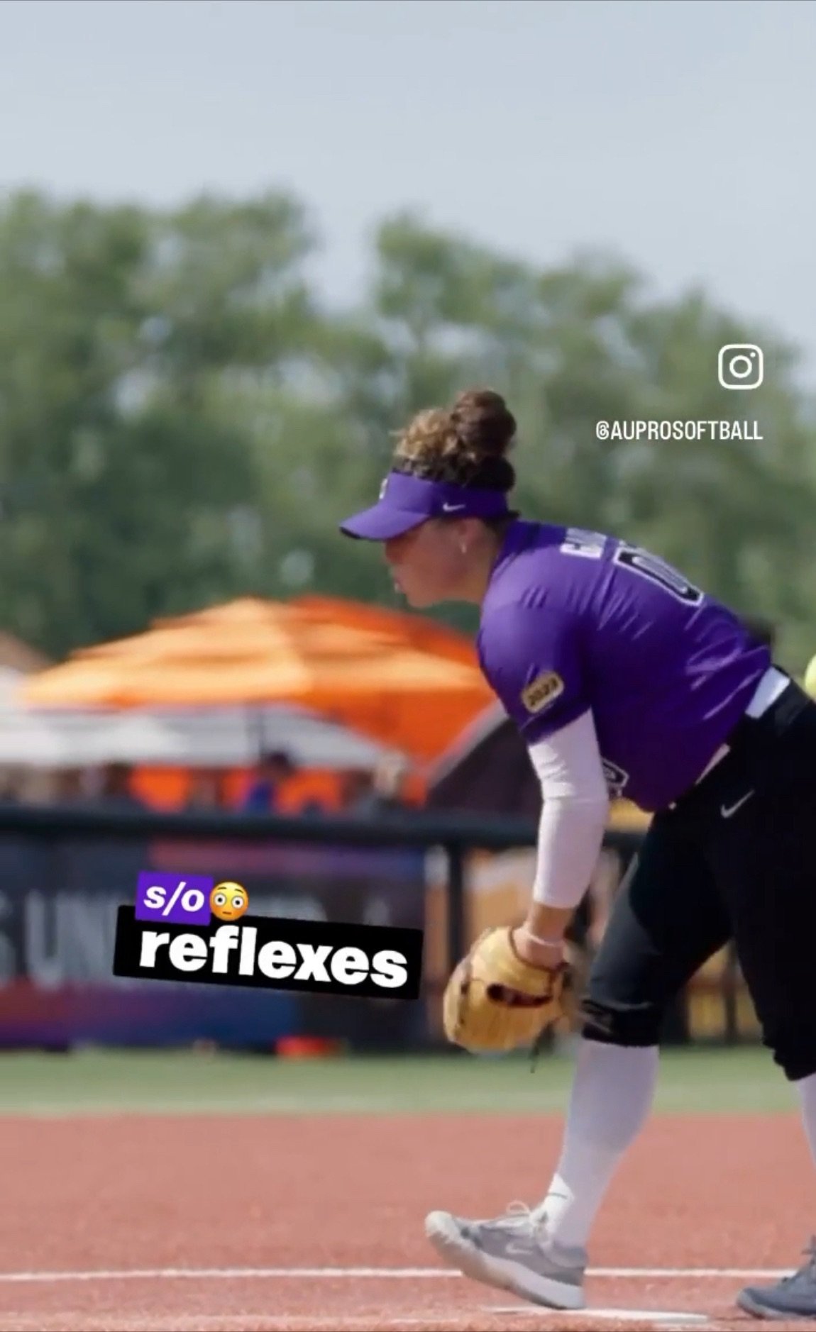 A girl shows brilliant reflex’s in softball.